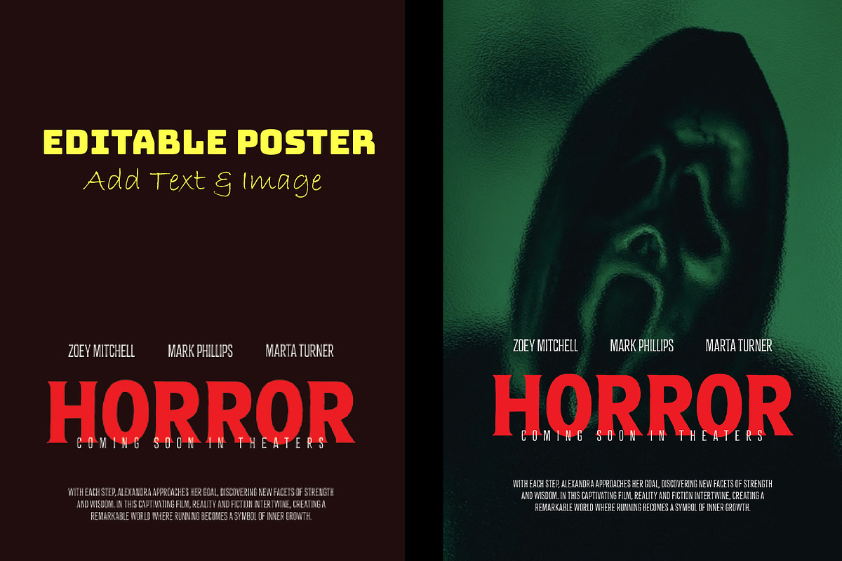 Movie Poster Photoshop Templates, a Social Media Template by Chipshpow Graphics (Photo 3 of 10)