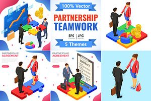 Partnership and Business Teamwork, a Finance Illustration by TAlex