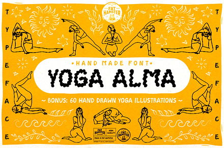 Yoga Alma font + bonus illustrations