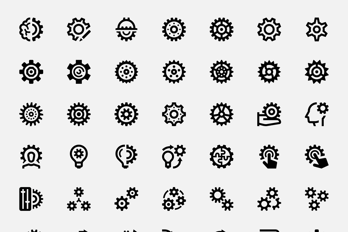 Basicons / Construction / Gears, an Outline Icon by Danil Polshin (Photo 2 of 4)