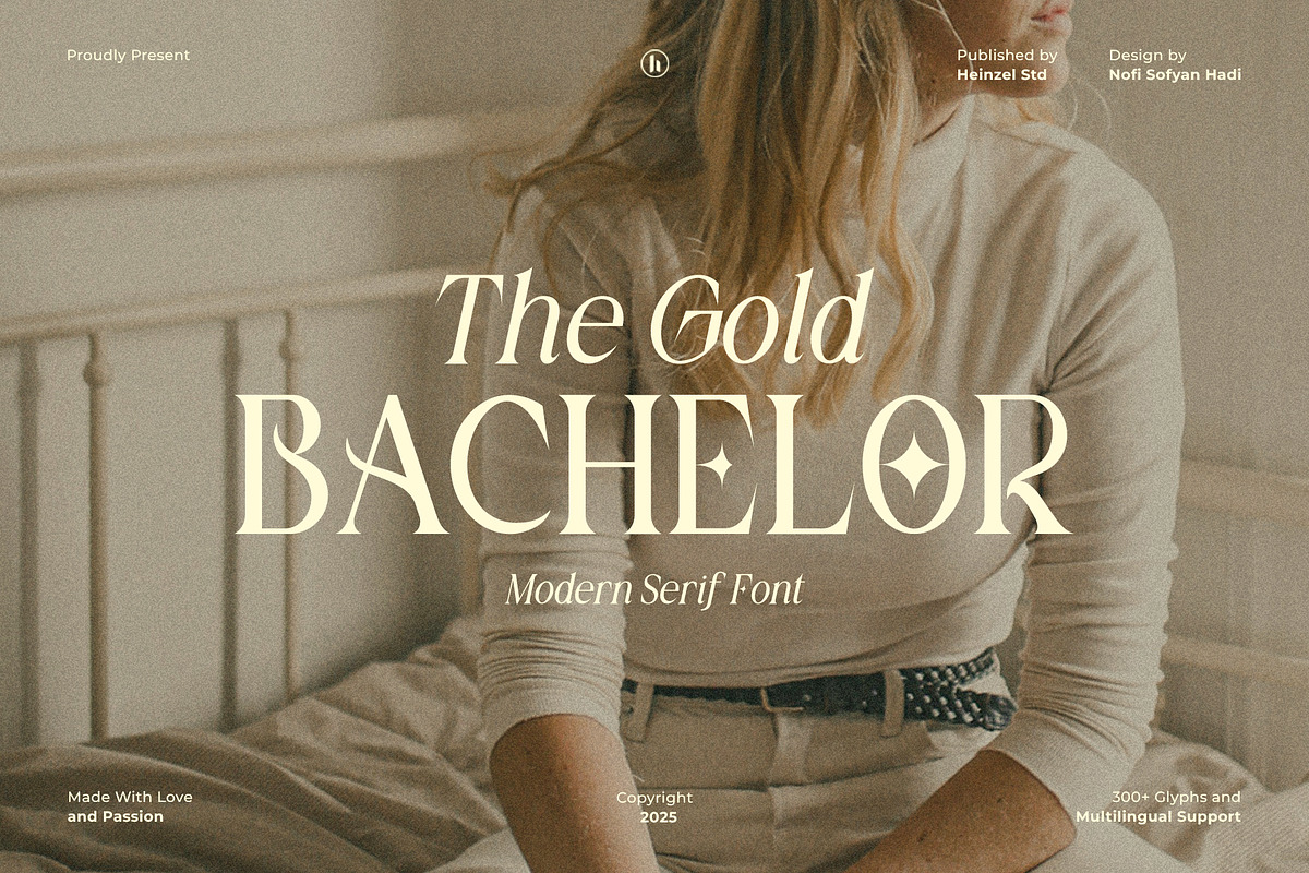 The Gold Bachelor Modern Serif Font, a Serif Font by Heinzel Std (Photo 1 of 17)