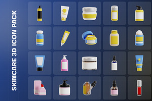 Skincare Icon 3D Illustration Pack