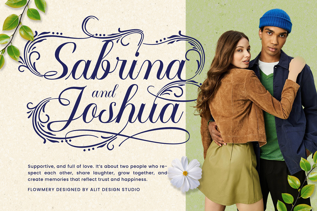 Flowmery Typeface, a Script Font by alit design (Photo 9 of 15)