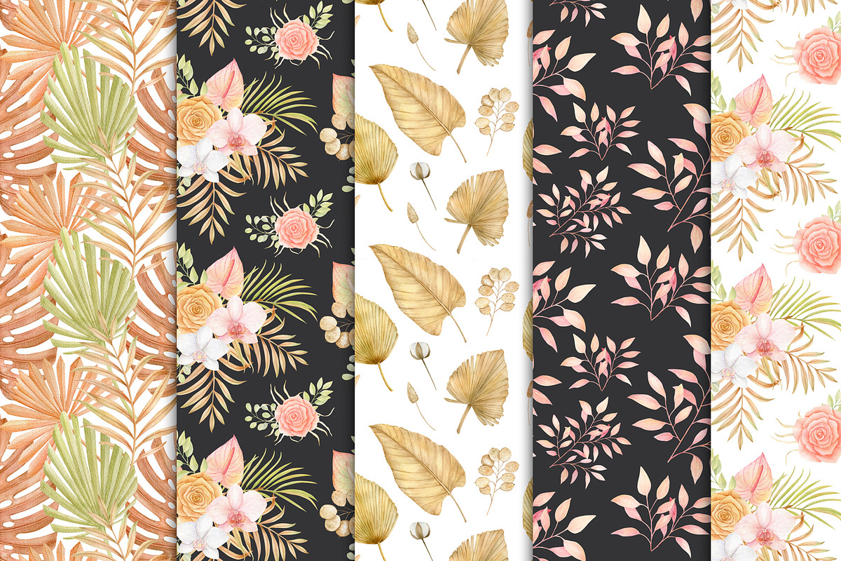 Tropical dried leaves set, an Illustration by svetodesign (Photo 12 of 16)