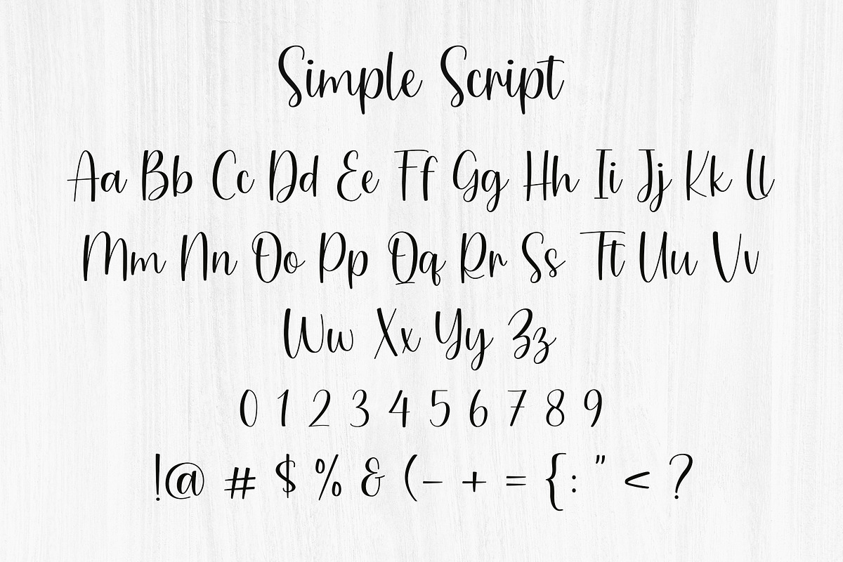 Simple Script, a Script Font by Artkenza (Photo 5 of 6)