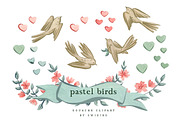 Wedding Birds, gouache clipart, an Illustration by swiejko (Thumbnail 1 of 5)