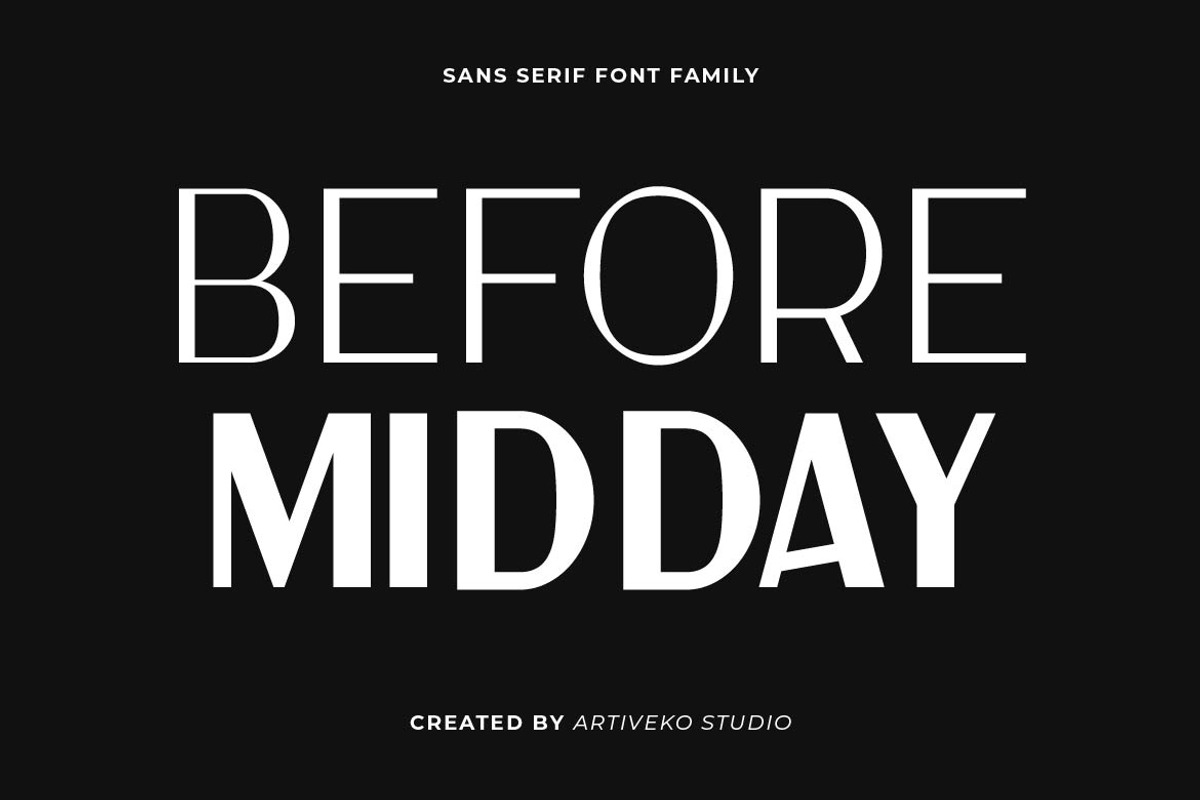 Before Midday Creative Sans Serif, a Sans Serif Font by Artiveko (Photo 4 of 8)