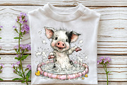 Whimsical Summer Pig Clipart Bundle, a Seasonal Illustration by OK Design (Thumbnail 5 of 6)