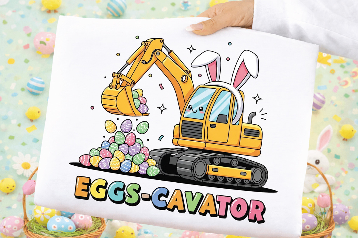 Eggs-Cavator Png, Excavator Easter, an Illustration by Black Bird Studio (Photo 1 of 3)