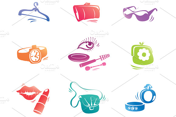 Fashion Accessories Icons Set
