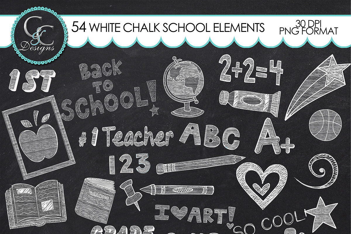 104 White Chalk School Elements/Clip