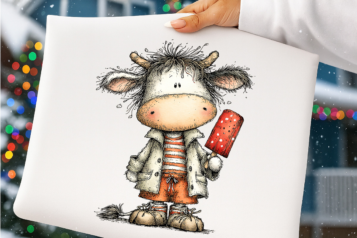 Watercolor Summer Cow Clipart, an Illustration by SinaCreation (Photo 5 of 7)