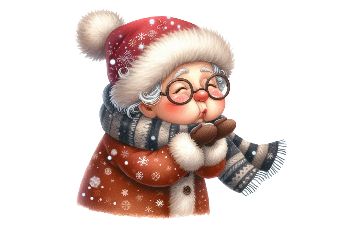 Funny Old Lady Christmas Sublimation, an Illustration by Designworld (Photo 5 of 6)