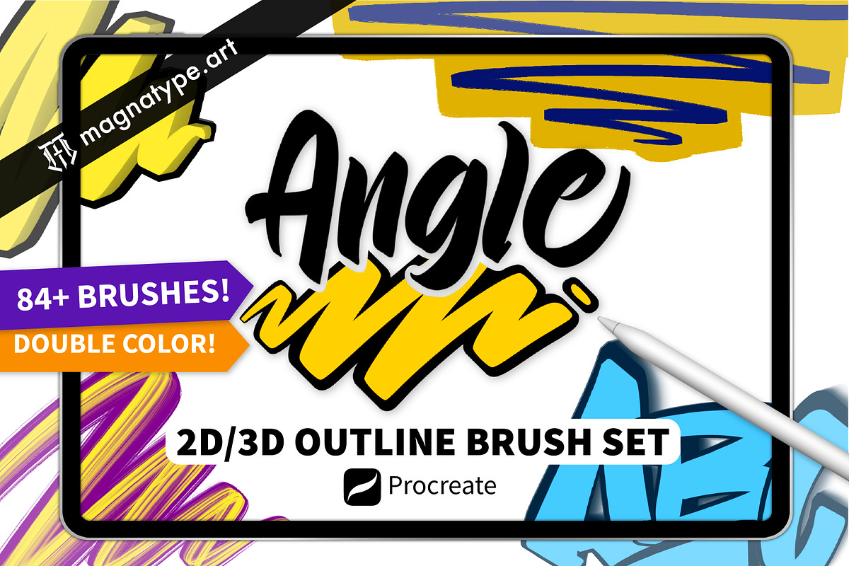 Outline ANGLE Brush Set, a Brush Add-On by Magnatype (Photo 1 of 5)