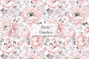 Pink Watercolor Peonies Pattern