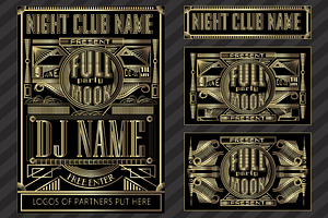 Fullmoon party art deco design.