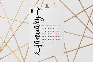 Calligraphy Calendar 2022 Year