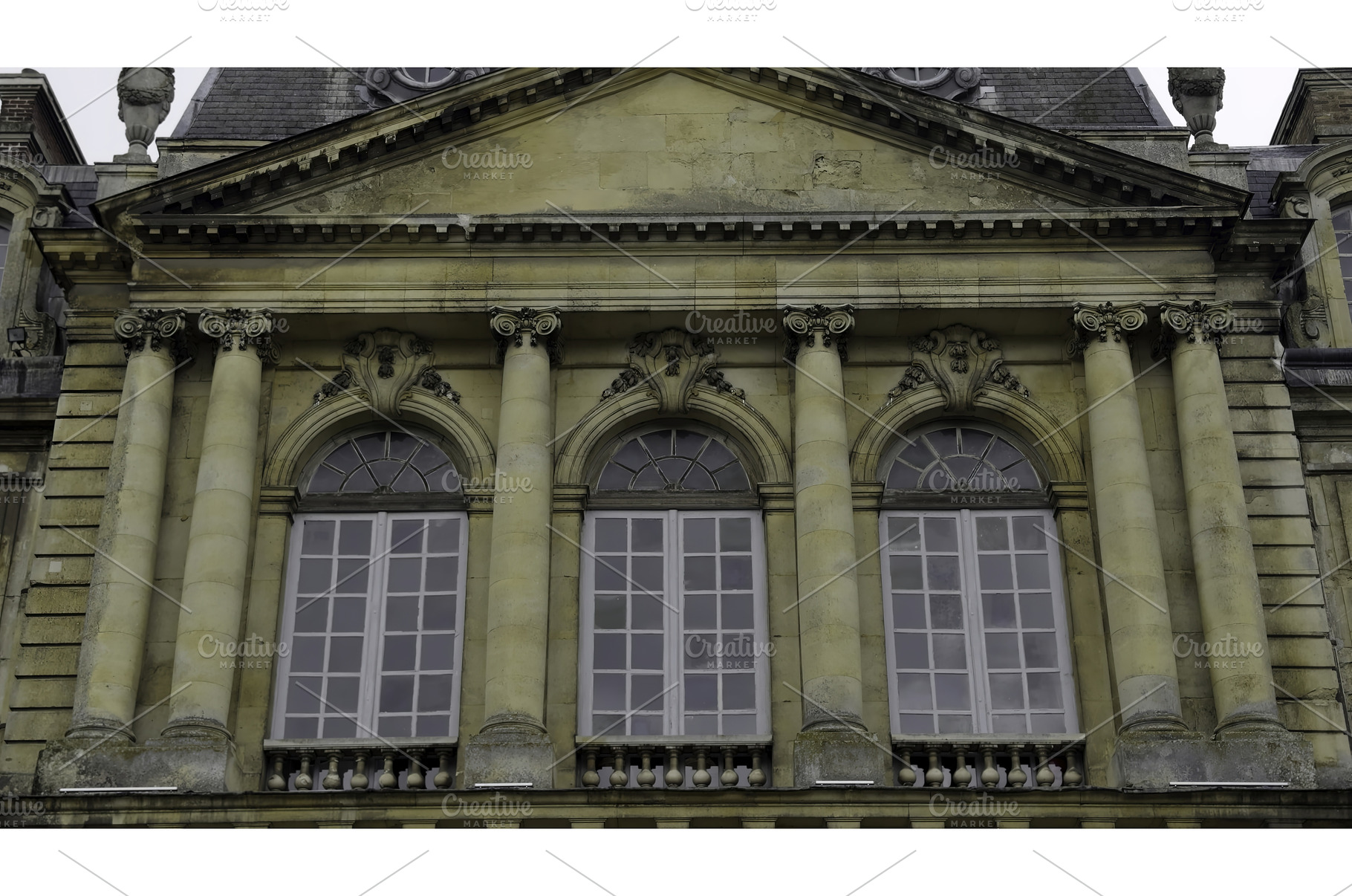 Majestic palace windows opening, an Architecture Photo by Media Whale Stock