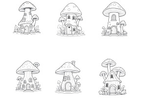 Mushroom Houses Set 1 Procreate