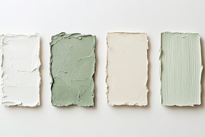 Earthy and Green Paint Swatches on White Background, an Abstract Photo by Natalia Klenova's Shop