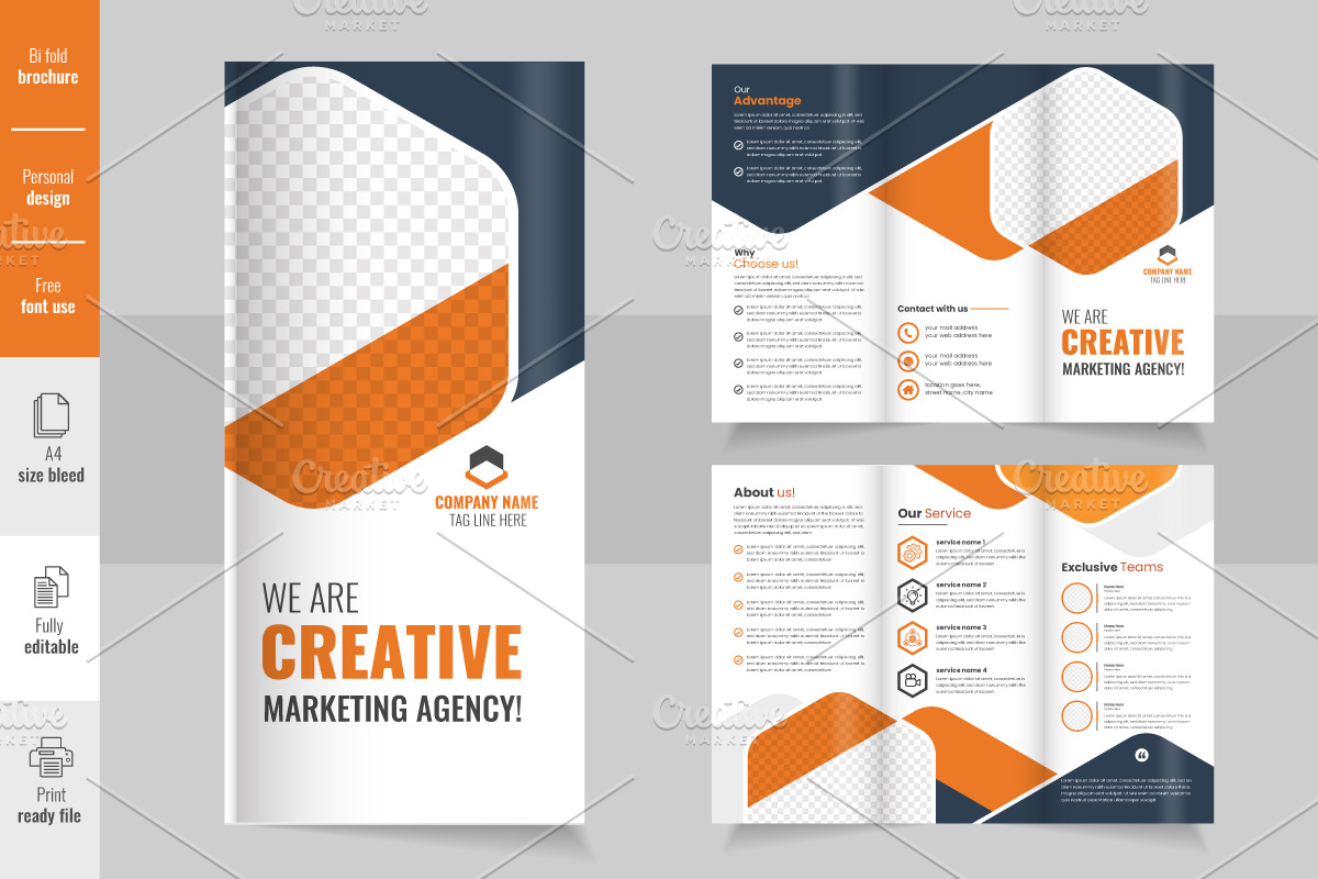 Corporate Business Trifold Brochure, a Print Template by Tanuart