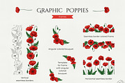 Graphic poppies. Vector set., a Pattern Graphic by TaityG (Thumbnail 6 of 12)