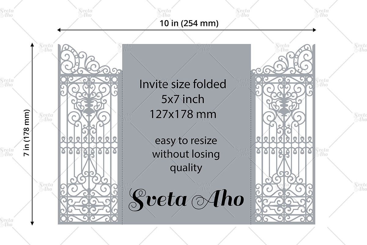 Gate Fold Laser Cut Card, an Invitation Template by Sveta Aho (Photo 2 of 2)