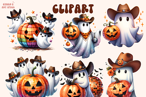 Halloween Western Disco Clipart