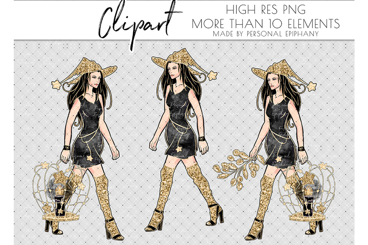 halloween witch clip art, pumpkin, an Illustration by Personal Epiphany (Photo 5 of 5)