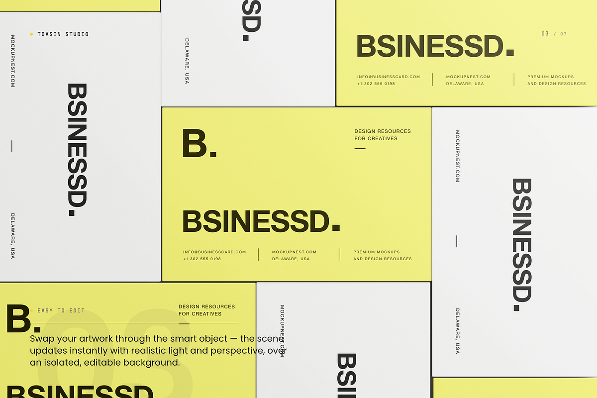85x55 Business Card Mockup, an Advertising Mockup by Toasin Studio (Photo 3 of 7)