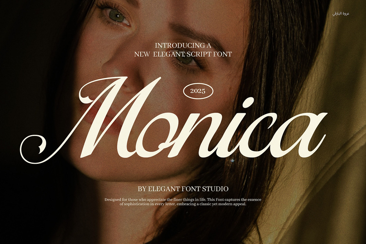 Monica Elegant Script Font, a Script Font by Elegant Font (Photo 1 of 8)