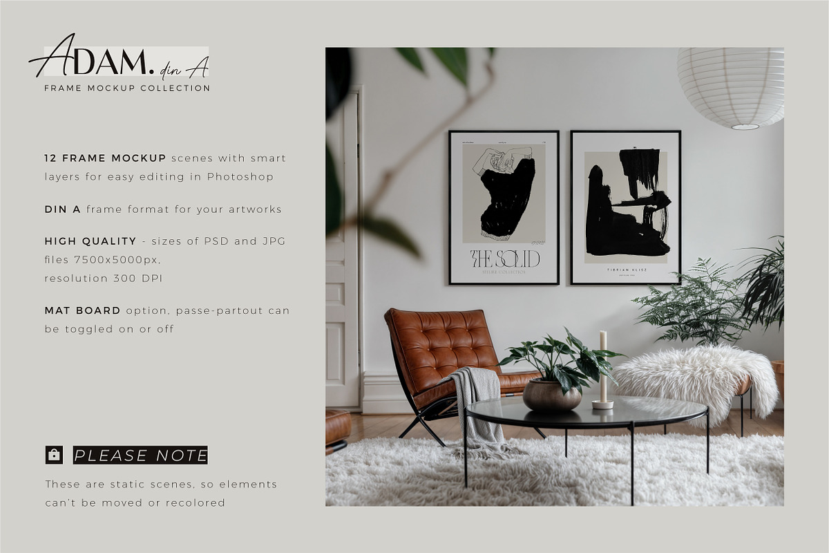 ADAM Din A | Frame Mockup Collection, a Product Mockup by Acierto Studio (Photo 3 of 11)