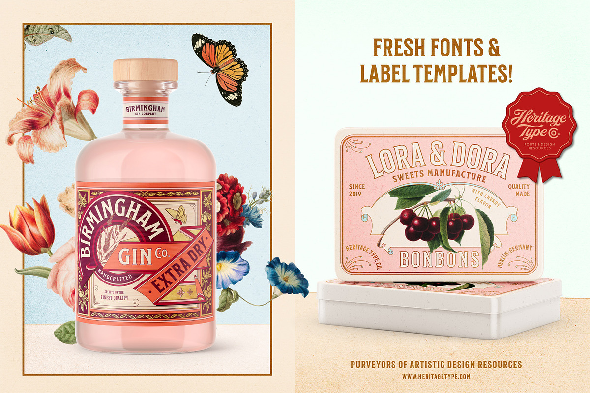 Nostalgic Font and Label Collection, a Graphic by Heritage Type Co. (Photo 12 of 14)