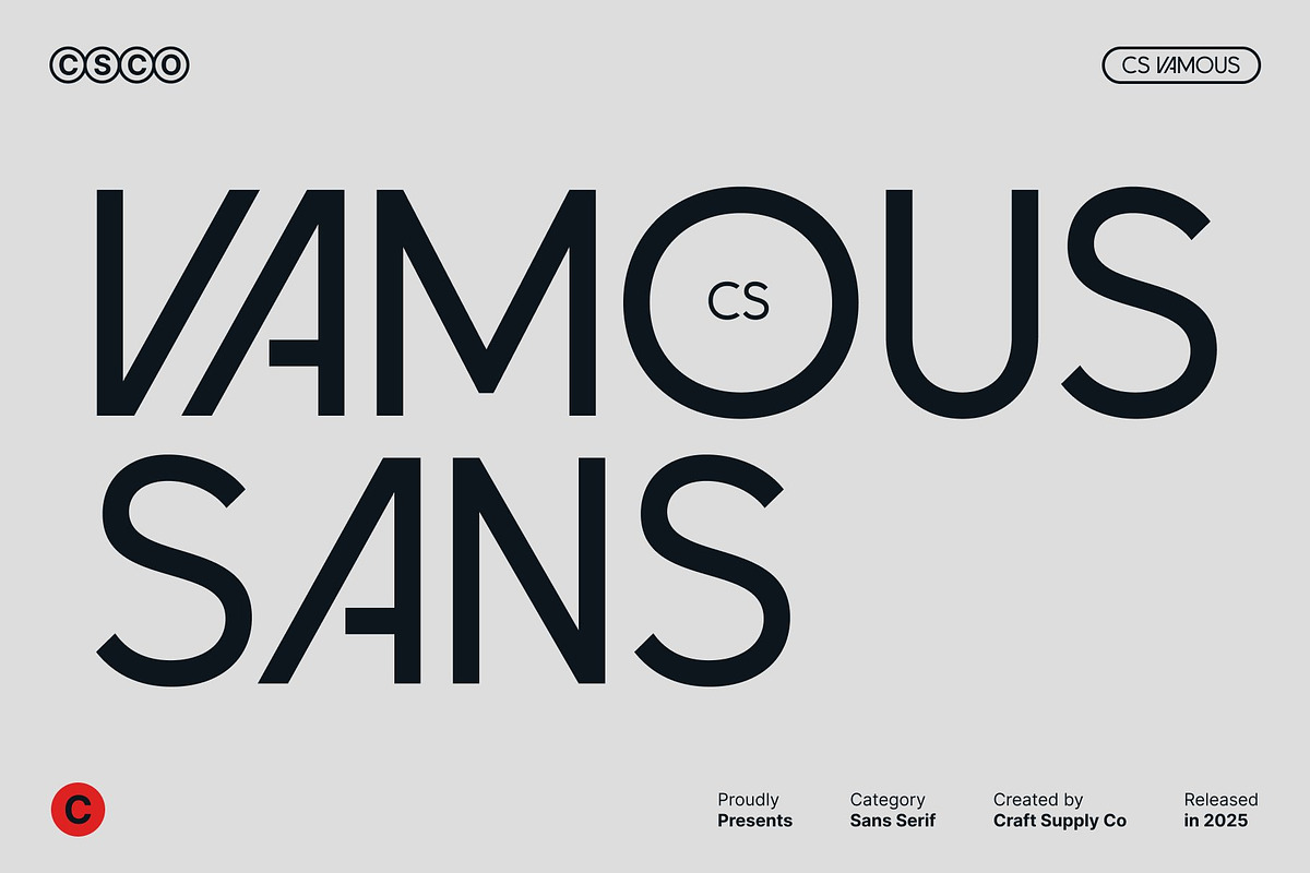 CS Vamous – Modern Sans Serif, a Sans Serif Font by Craft Supply Co. (Photo 1 of 8)
