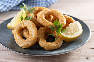 Crispy fried calamari rings, a Food & Drink Photo by etorres69