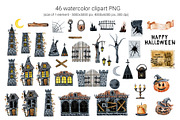 Happy Halloween clipart and paper, a Decorative Illustration by Artmanata (Thumbnail 2 of 16)