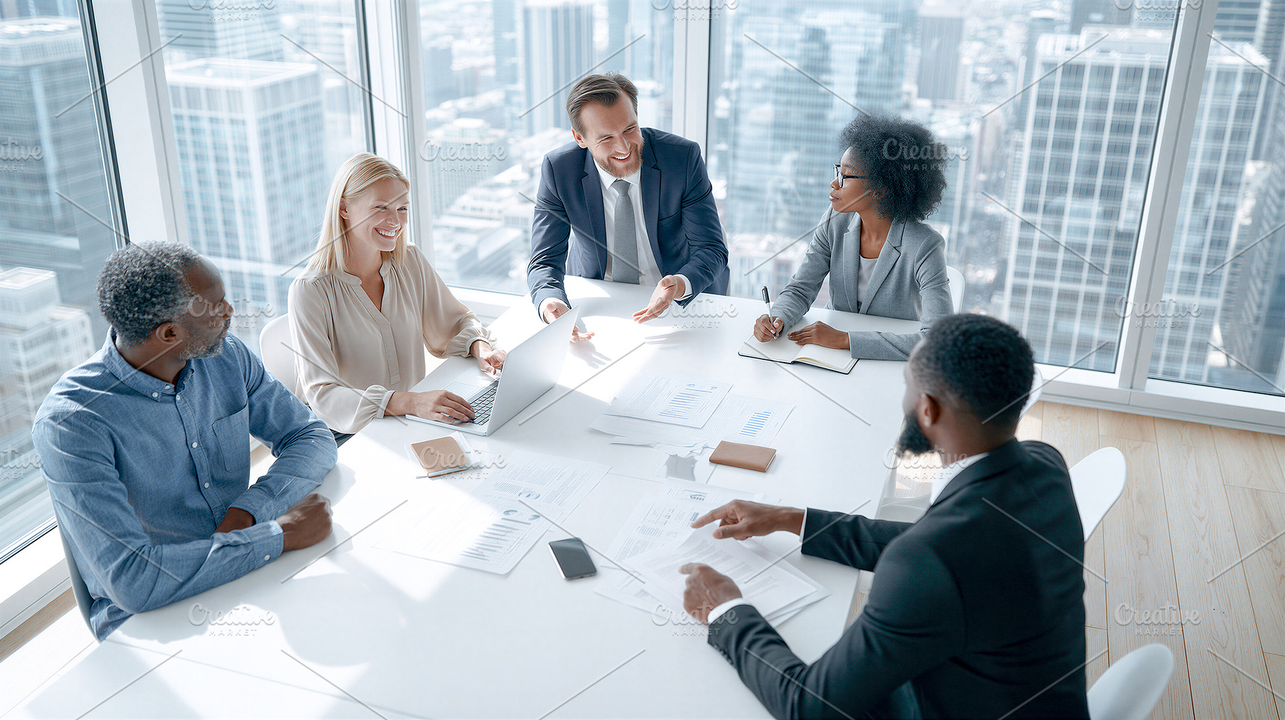 Diverse business team collaborating, a Business Photo by 7DesignLab