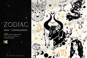 Mystical Zodiac constellations