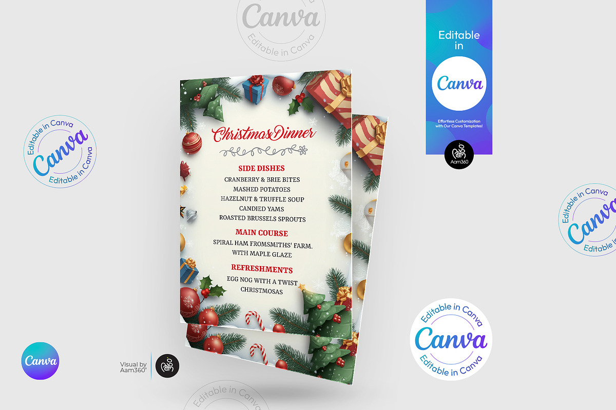 Christmas Menu Flyer Template, a Flyer Template by Aam360 (Photo 2 of 3)
