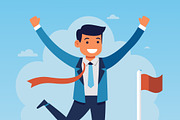 Man in suit celebrating, a Person Illustration by SouravDesign (Thumbnail 2 of 3)