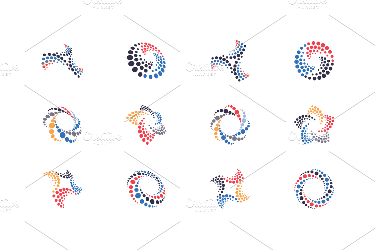 Halftone Swirl Logo Set, a Branding & Logo Template by kloroform (Photo 3 of 5)
