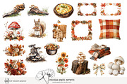 100 autumn mushroom clip art, a Seasonal Illustration by Poppy Lane Studio (Thumbnail 2 of 11)