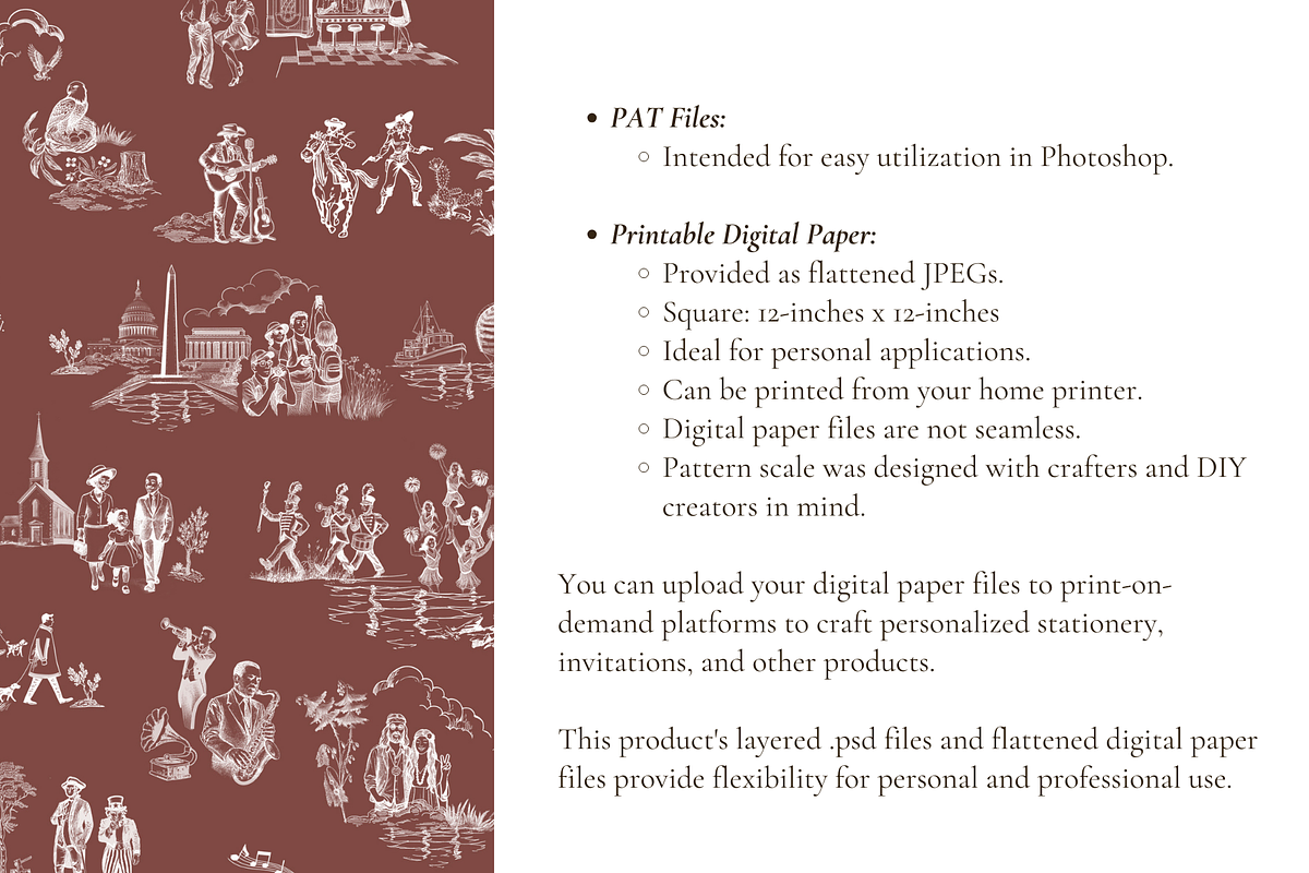 American Toile de Jouy Print, a Background Graphic by Hughes Studio (Photo 7 of 7)