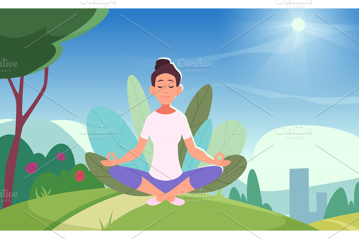 Yoga lessons. relax time outdoor, a Sport Illustration by Onyx