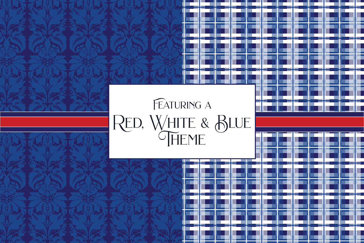 Red & Blue Digital Patterns, a Pattern Graphic by RachelStudio (Photo 3 of 6)