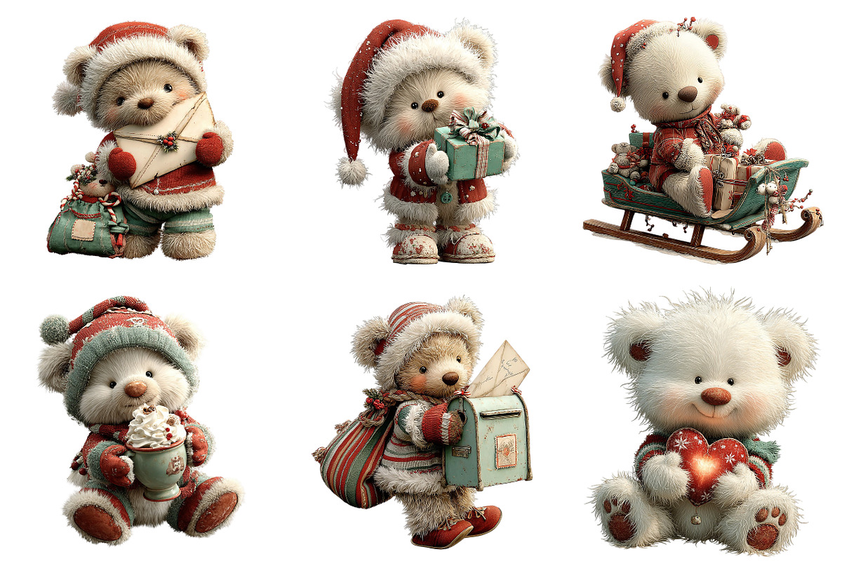 Sweet Santa Bears Clipart, an Illustration by Craft Nest (Photo 11 of 11)