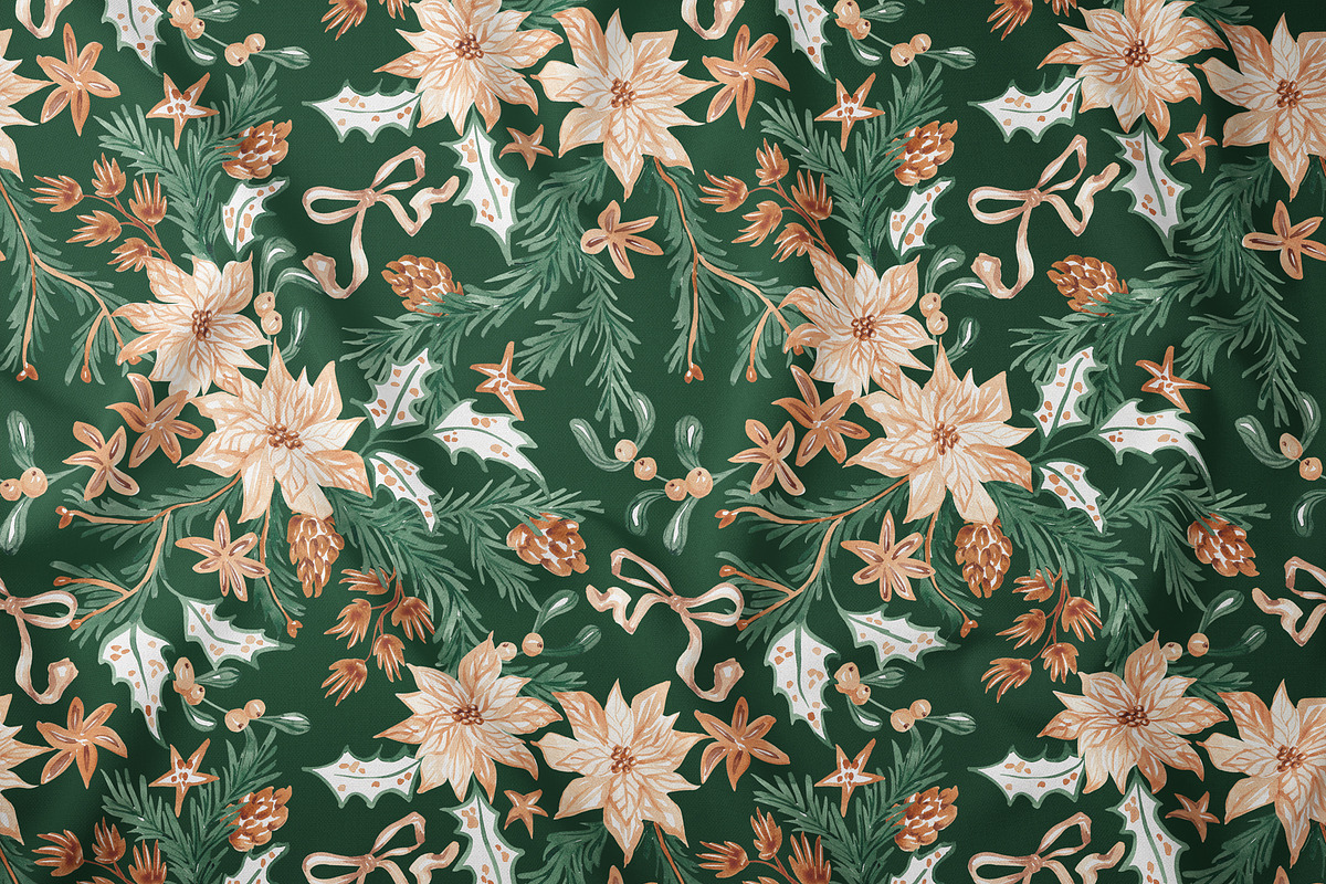 Christmas Botanicals Repeat Print, a Pattern Graphic by SirenaArt (Photo 6 of 21)