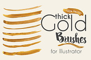 Gold Paint Brushes for Illustrator, a Brush Add-On by Transfuchsian (Thumbnail 1 of 4)