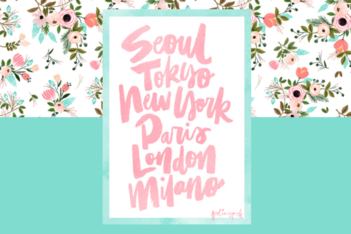 Big Cities Handlettering Calligraphy, a Decorative Illustration by hellopop design (Photo 3 of 4)