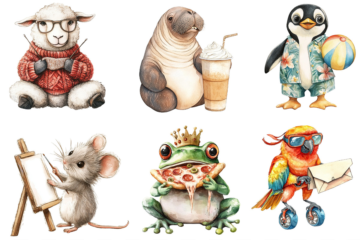 Quirky Humor Animal Sublimation, an Illustration by Designking (Photo 2 of 4)